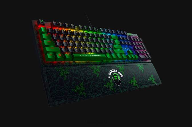 educacion fisica Razer X A Bathing Ape blackwidow v3 - interruptor verde - nosotros verde 222R60 teclado