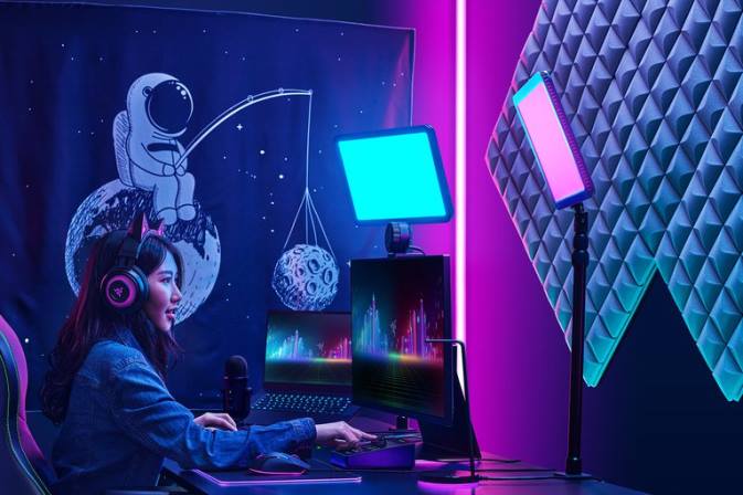 educacion fisica Razer croma de luz clave un color 222R120 creación de contenido